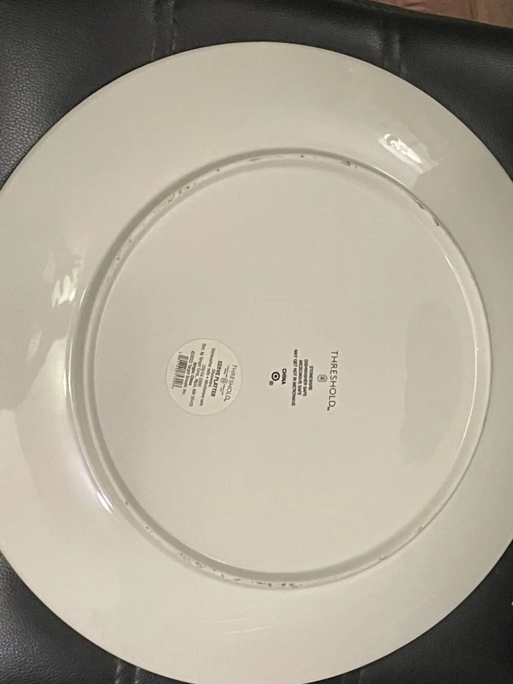Threshold Holiday Candy Cane Striped Serve Platter Stoneware-NWT